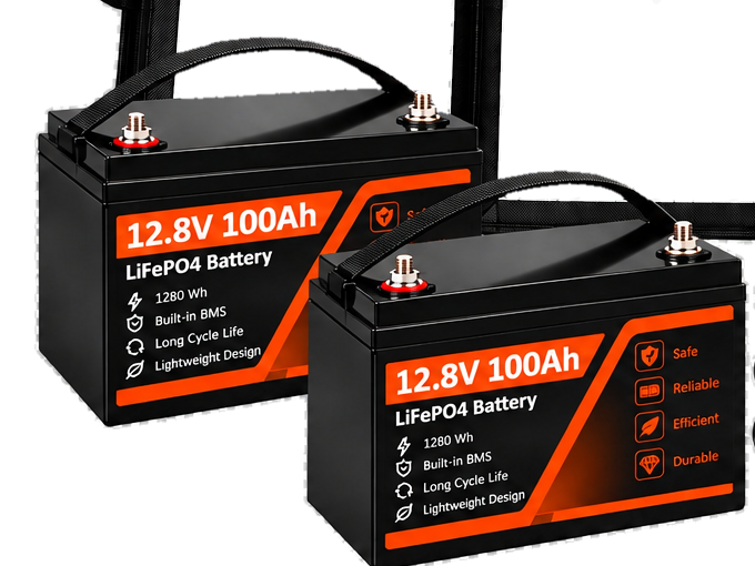 Accu 200 Ah (2x) van de 1 kW noodstroomset